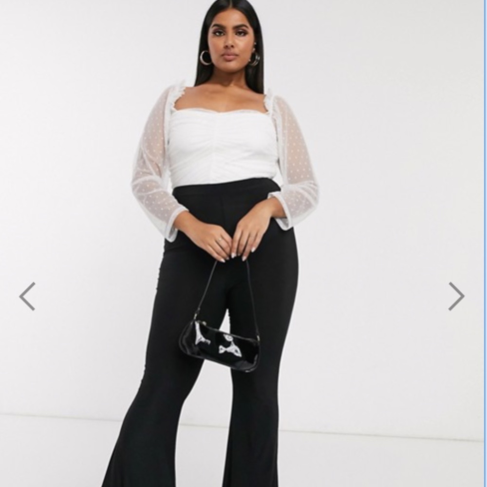 ASOS White Bodysuit Sheer Polka Dots